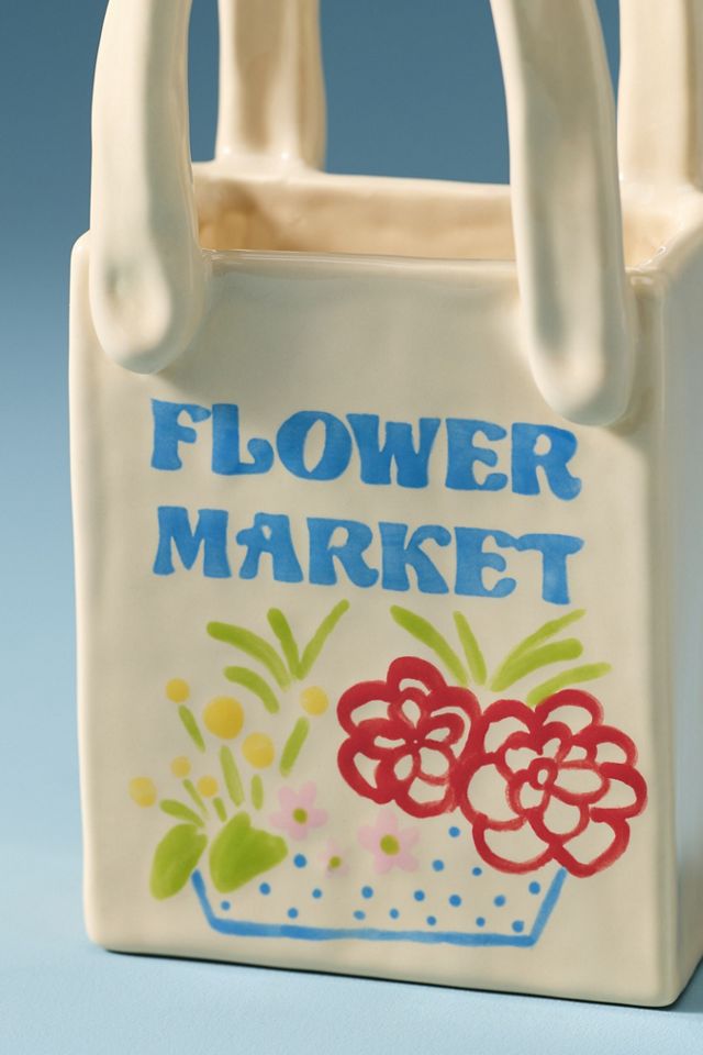 Ruby Clay Flower Market Tote Bud Vase #1