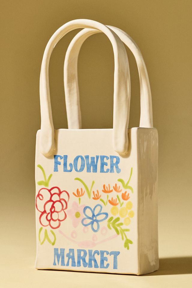 Ruby Clay Flower Market Tote Bud Vase #1