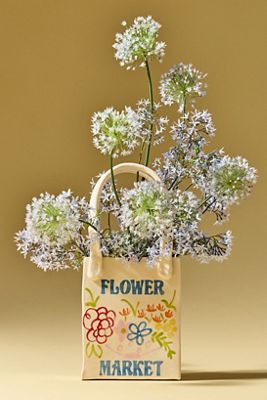 Ruby Clay Flower Market Tote Bud Vase