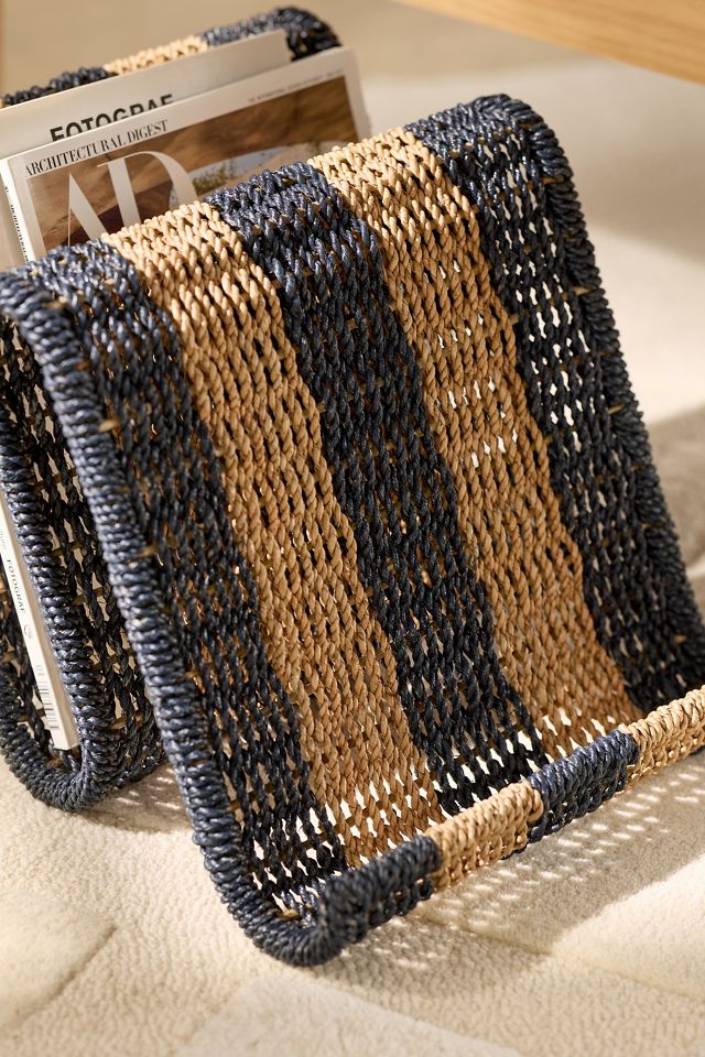 Lisette Seagrass Wavy Stripe Magazine Holder #1