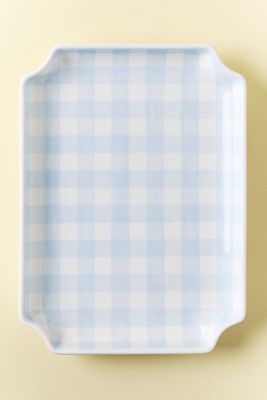 Ruby Clay Gingham Tray