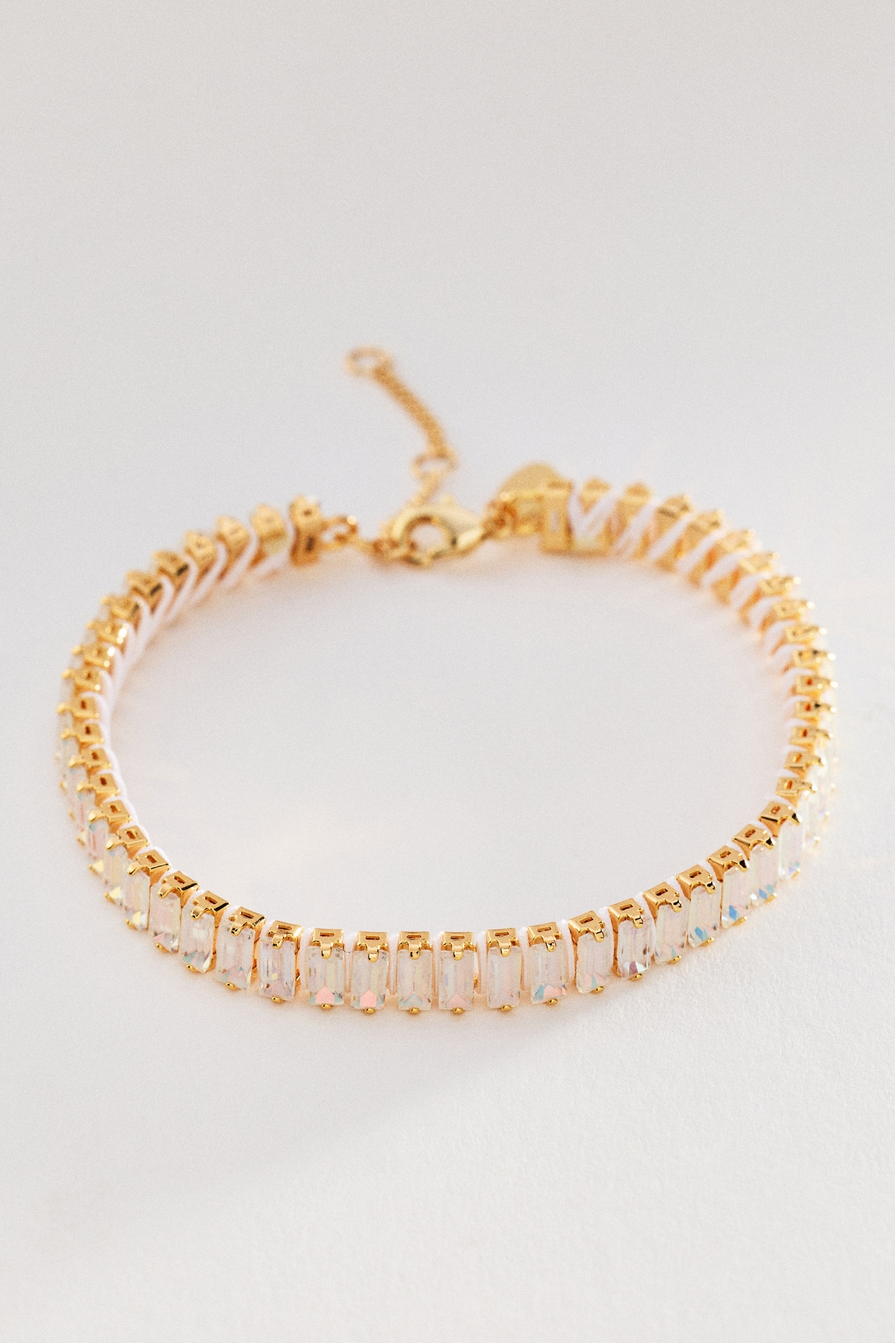 By Anthropologie Baguette Crystal Tennis Bracelet