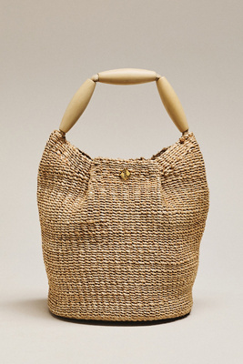 Aranaz Andrea Wood Handle Bucket Bag | Anthropologie