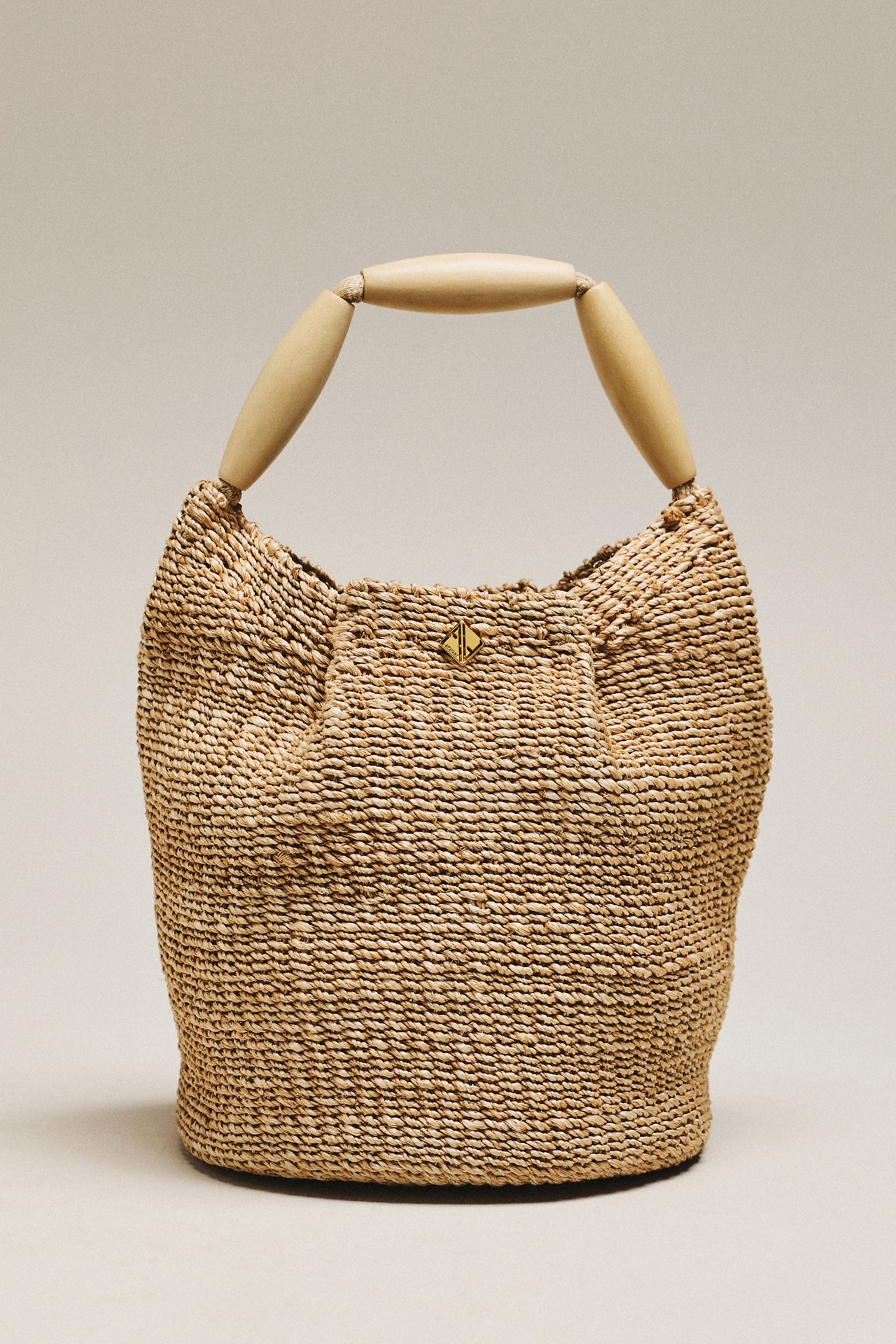 Aranaz Andrea Wood Handle Bucket Bag
