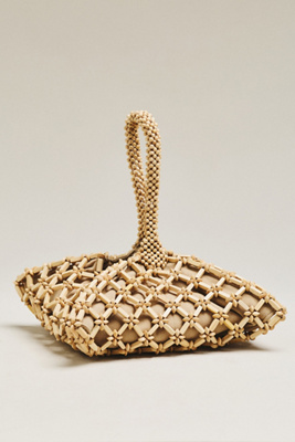 Aranaz Fortuna Wood Beaded Hand Bag
