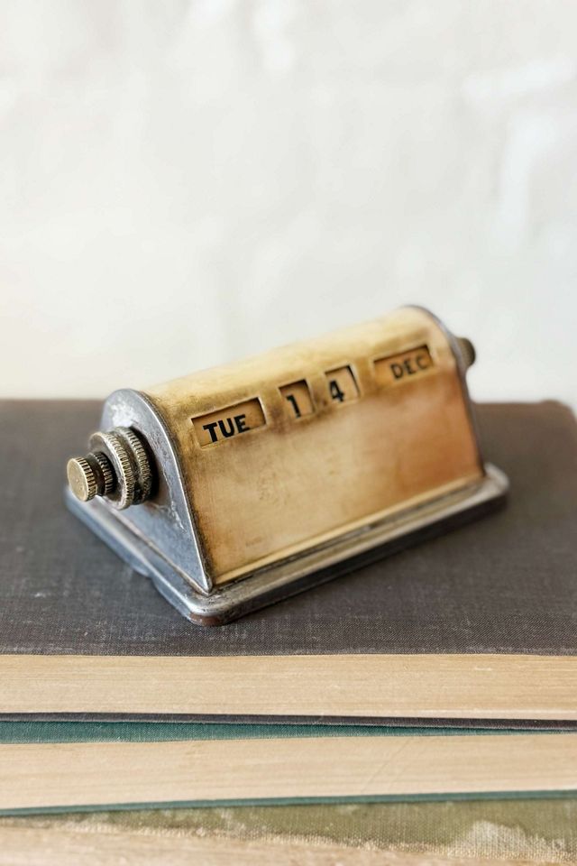 Old Flame Candle Co. Vintage MCM Brass Perpetual Calendar #3