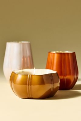 Capri Blue Spiced Amber Glass Decorator Candle