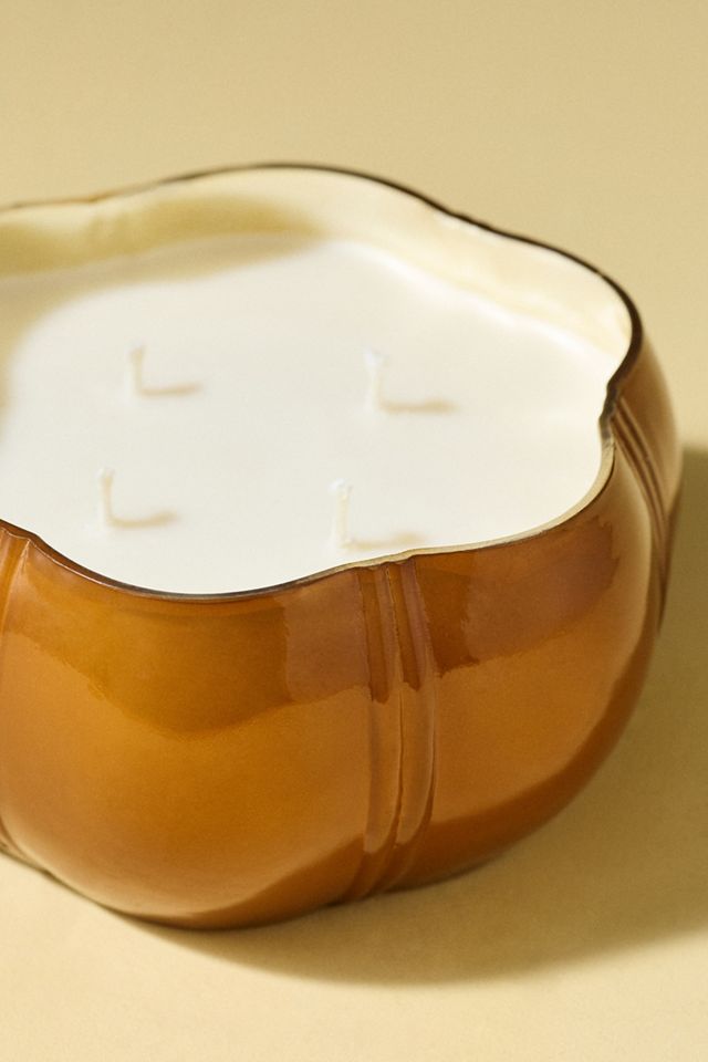Capri Blue Spiced Amber Glass Decorator Candle #1