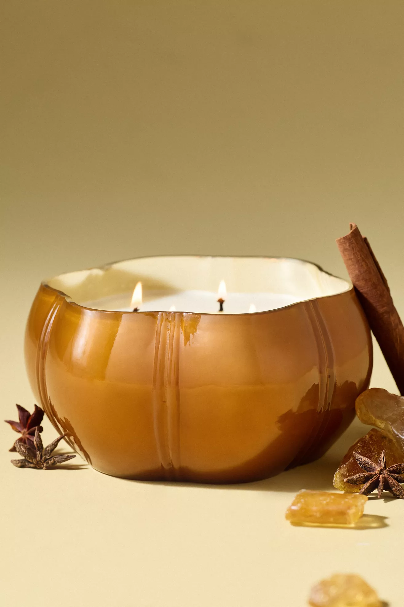 Capri Blue Spiced Amber Glass Decorator Candle