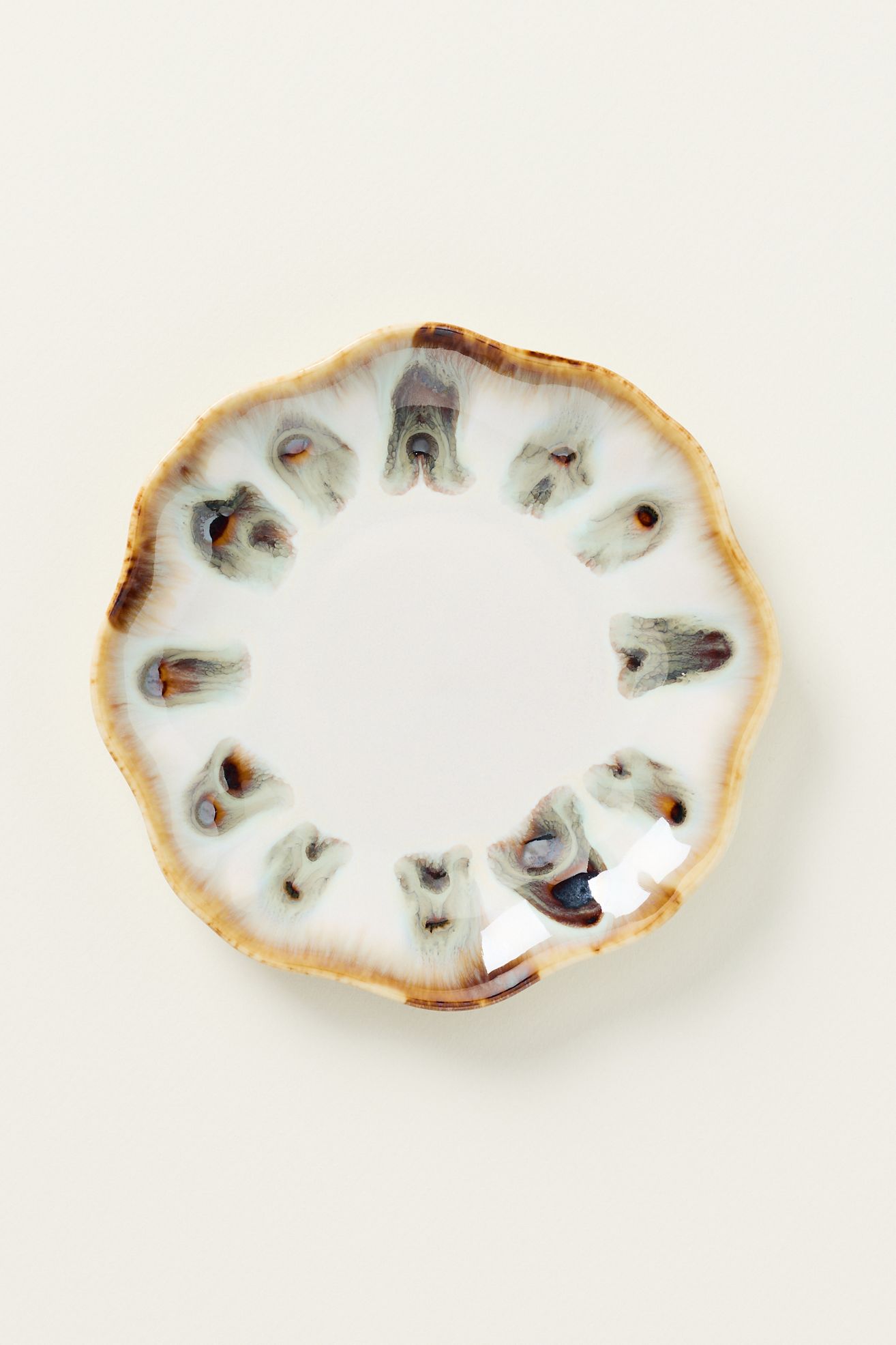 Blue Pheasant Amoria Stoneware Bread Plates, Set of 4 - Brown Pattern, Standard, Set Of 4