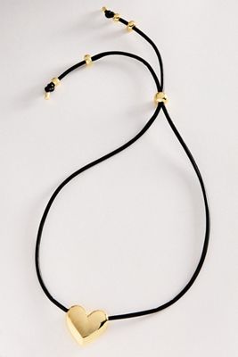 BaubleBar Millie Bubble Heart Pendant Cord Necklace