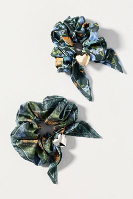 Anthropologie Multicolor Hair Scrunchies Set Anthropologie Multicolor Hair Scrunchies Set main image 3