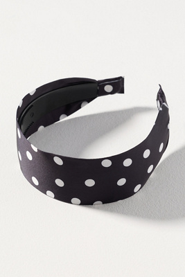 Anthropologie Wide Satin Headband In Black