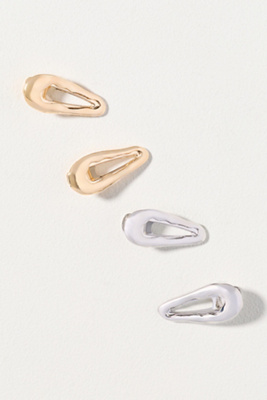 By Anthropologie Metal Barrette Hair Clips, Set of 4  display picture 2