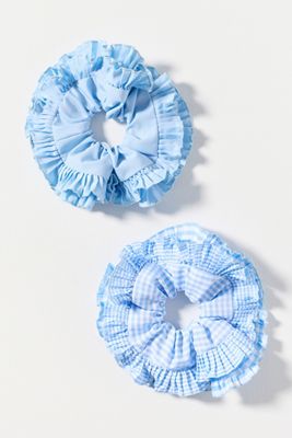Gingham Hair Scrunchies, Set of 2 | Anthropologie display picture 1
