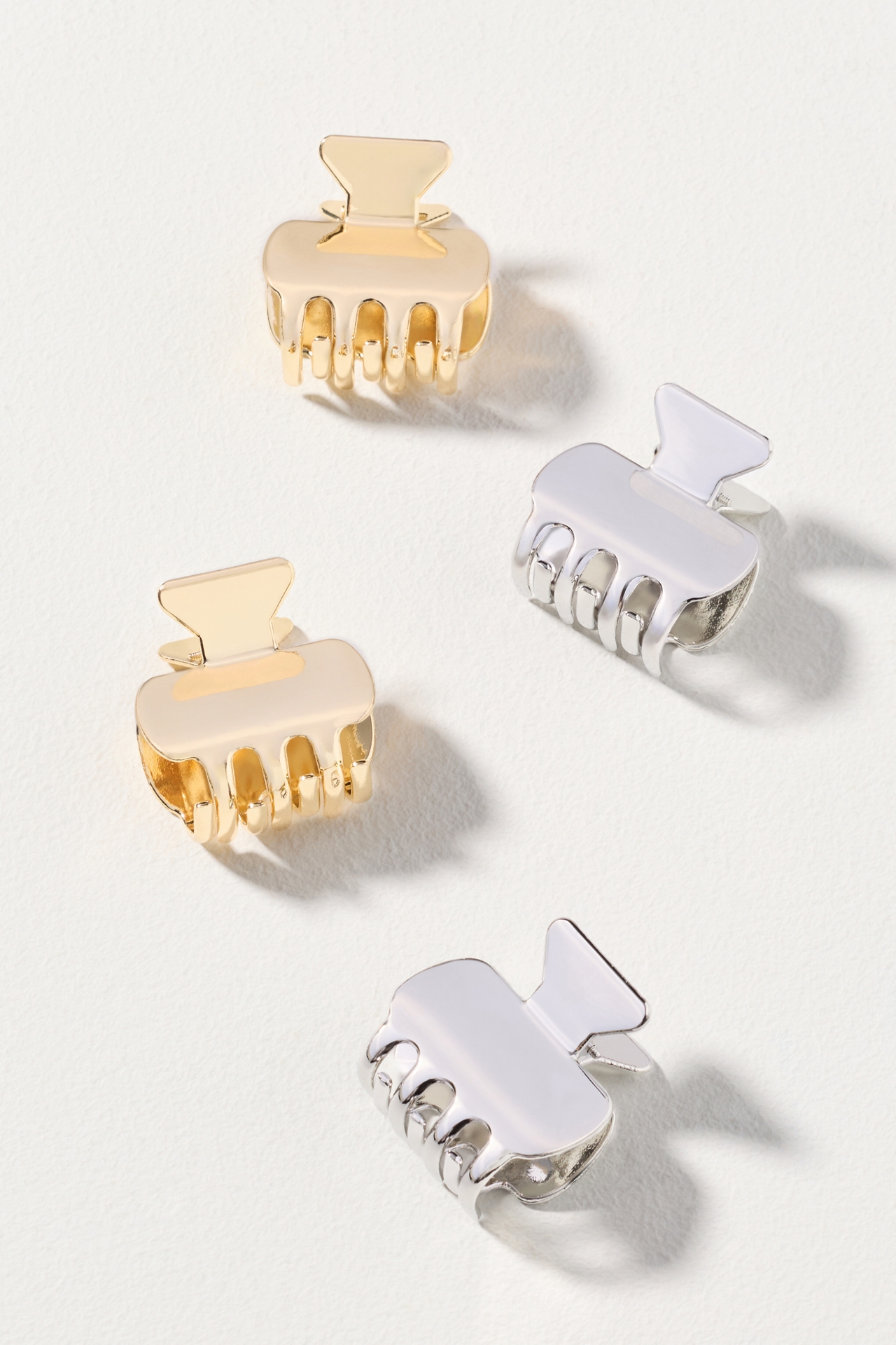 Mini Metal Claw Hair Clips, Set of 4