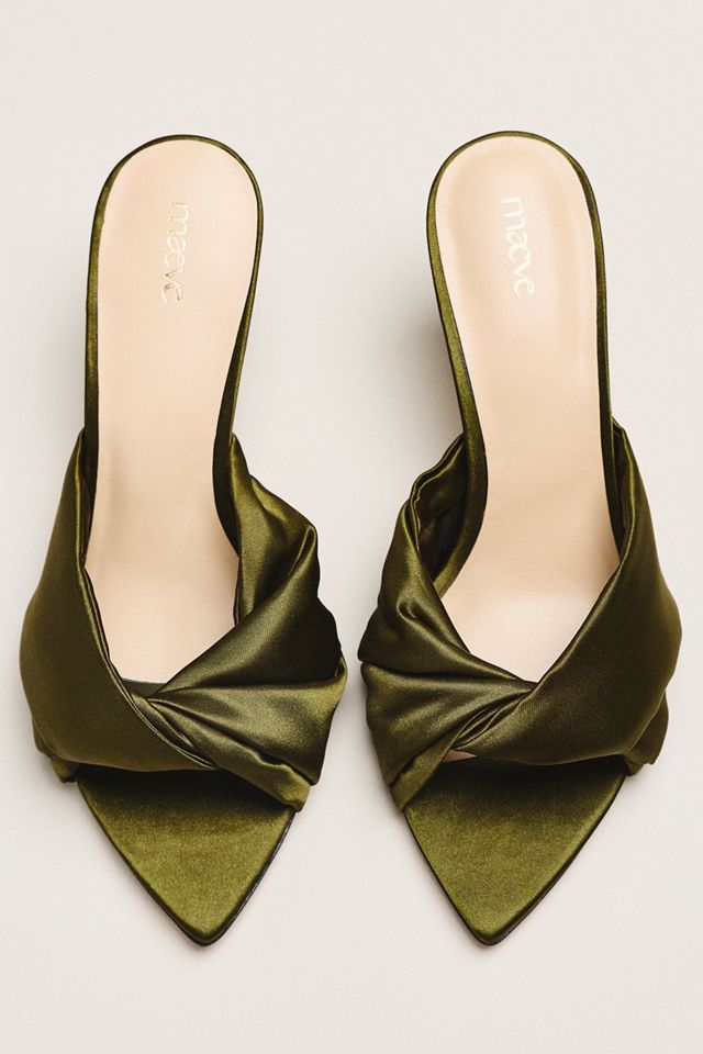 Maeve Ilora Satin Twist Mule Heels #1