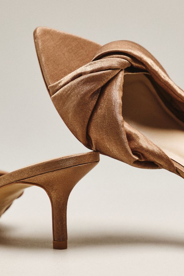 Maeve Ilora Satin Twist Mule Heels #2