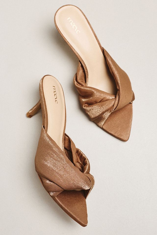 Maeve Ilora Satin Twist Mule Heels | Anthropologie