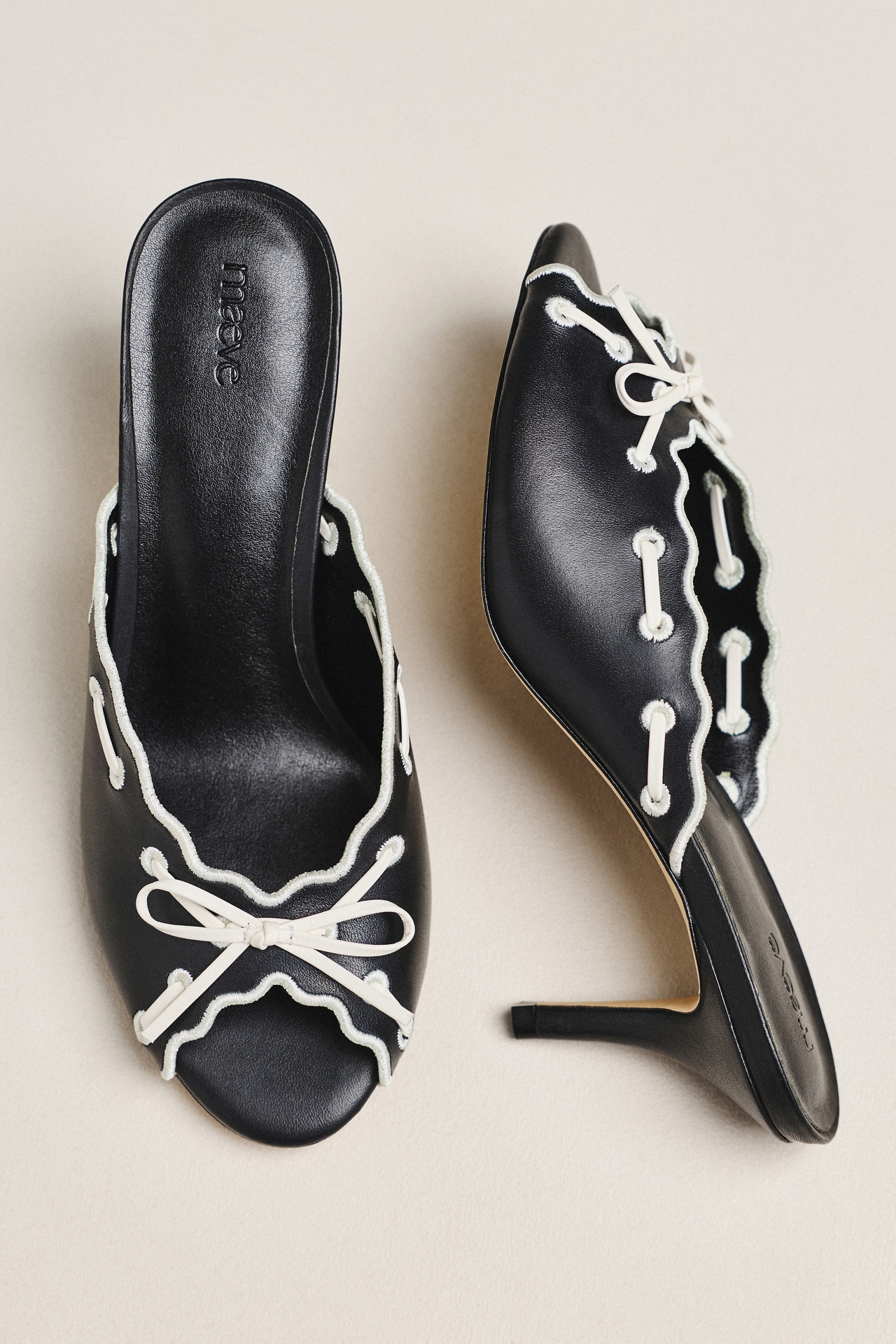 Maeve Contrast Scalloped Mules