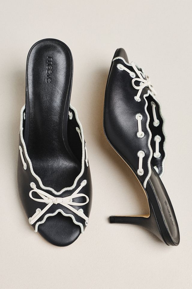 Maeve Contrast Scalloped Mules #1