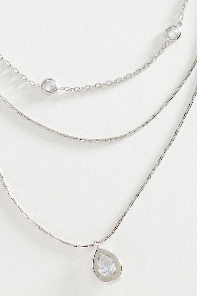 Delicate Layered Crystal Necklace #1