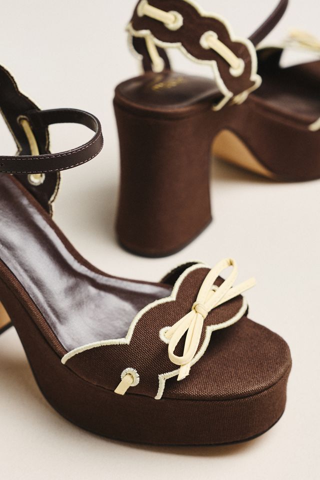 Maeve Contrast Scalloped Platform Sandals #2