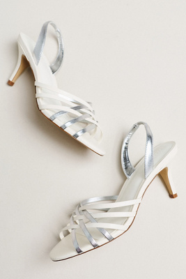 Maeve Colorblock Cross-Strap Heels | Anthropologie