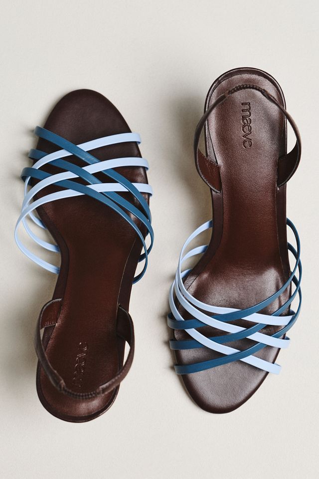 Maeve Colorblock Cross-Strap Heels #3
