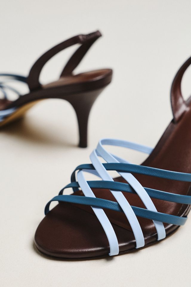 Maeve Colorblock Cross-Strap Heels #4
