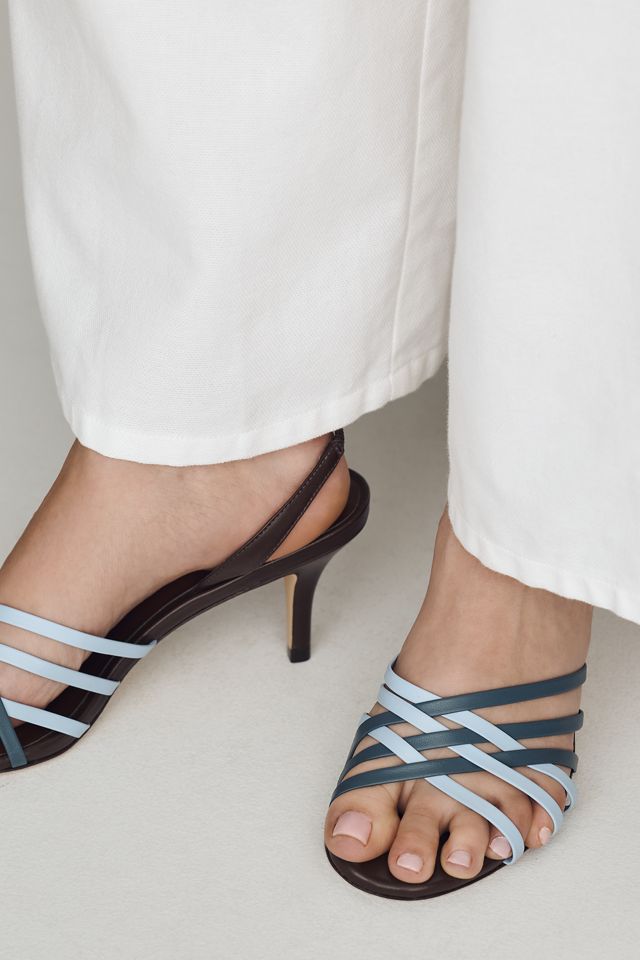 Maeve Colorblock Cross-Strap Heels #1