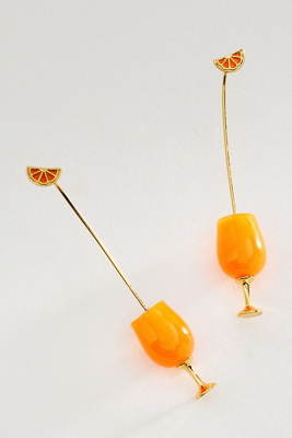 By Anthropologie Women's Orange Cocktail Icon Threader Earrings