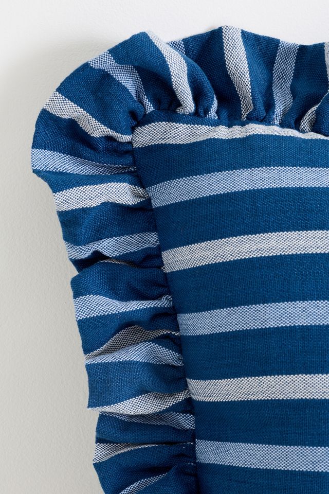 Maeve Helana Indoor/Outdoor Woven Stripe Ruffle Pillow #2