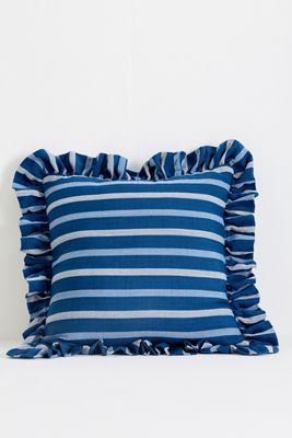 Maeve Helana Woven Stripe Ruffle Cushion