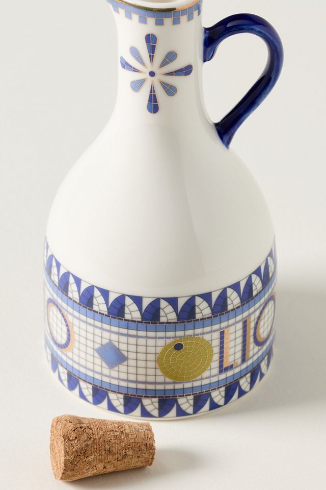 Bistro Tile Stoneware 24k Gold Accent Italia Oil Cruet #3