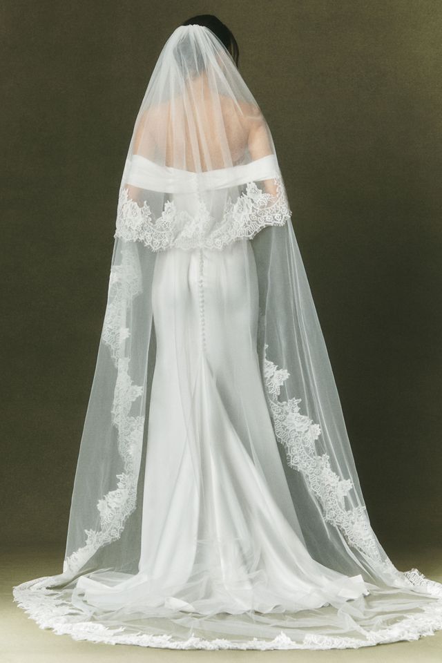 Watters Lace Trim Blusher Veil #6
