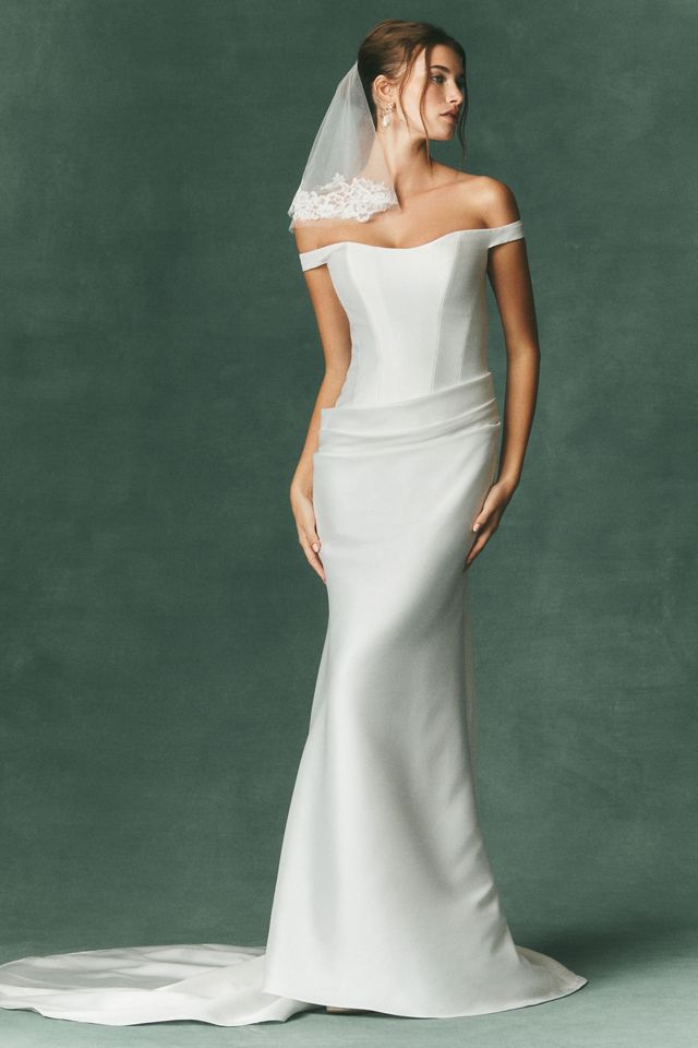wedding dress lace sleeves open back Elia- Long Sleeve Open Back Lace Wedding Dres XXXL