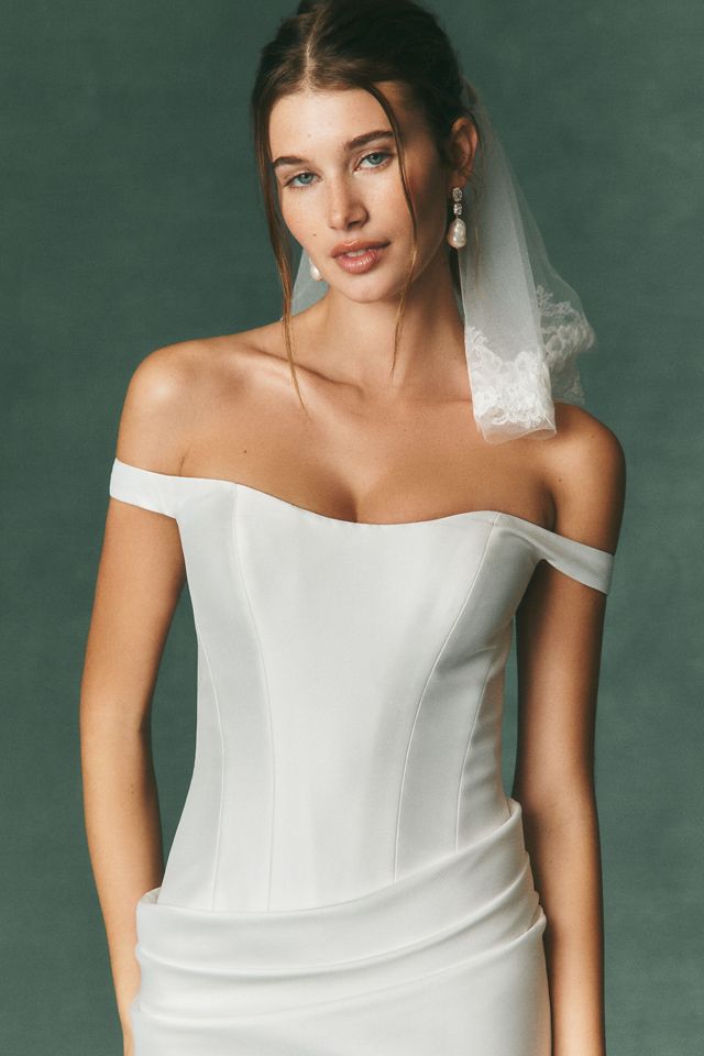 Watters Lace-Trim Birdcage Veil #2