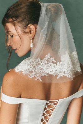 Watters Lace-Trim Birdcage Veil | Anthropologie