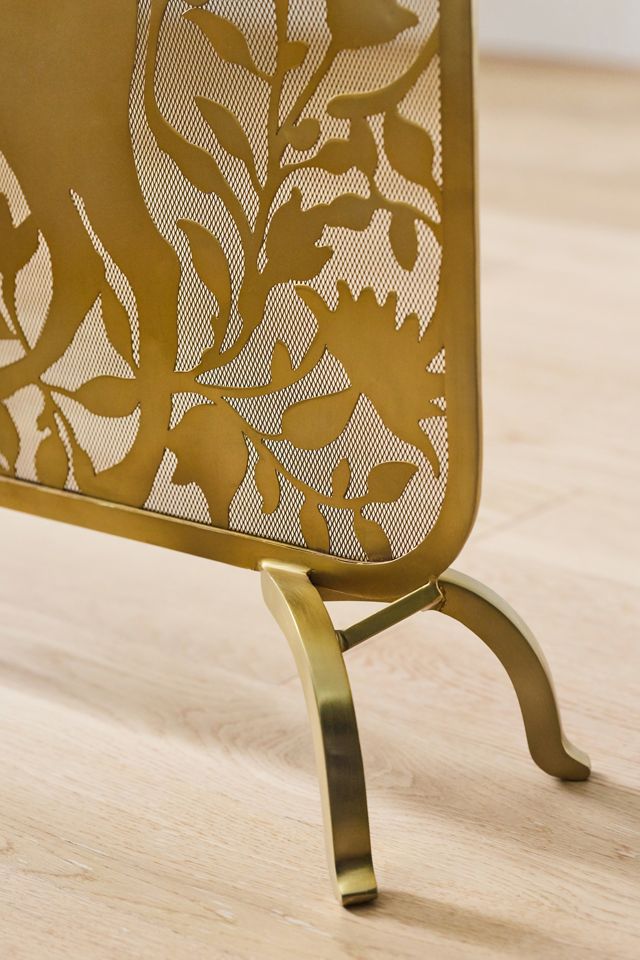 Caine Dog Brass Fireplace Screen #1