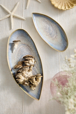 Terrain Oyster Shell Stoneware Serving Platter