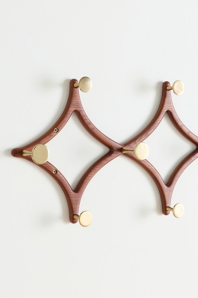Cambridge Ash Wood Brass Hook Rack #2