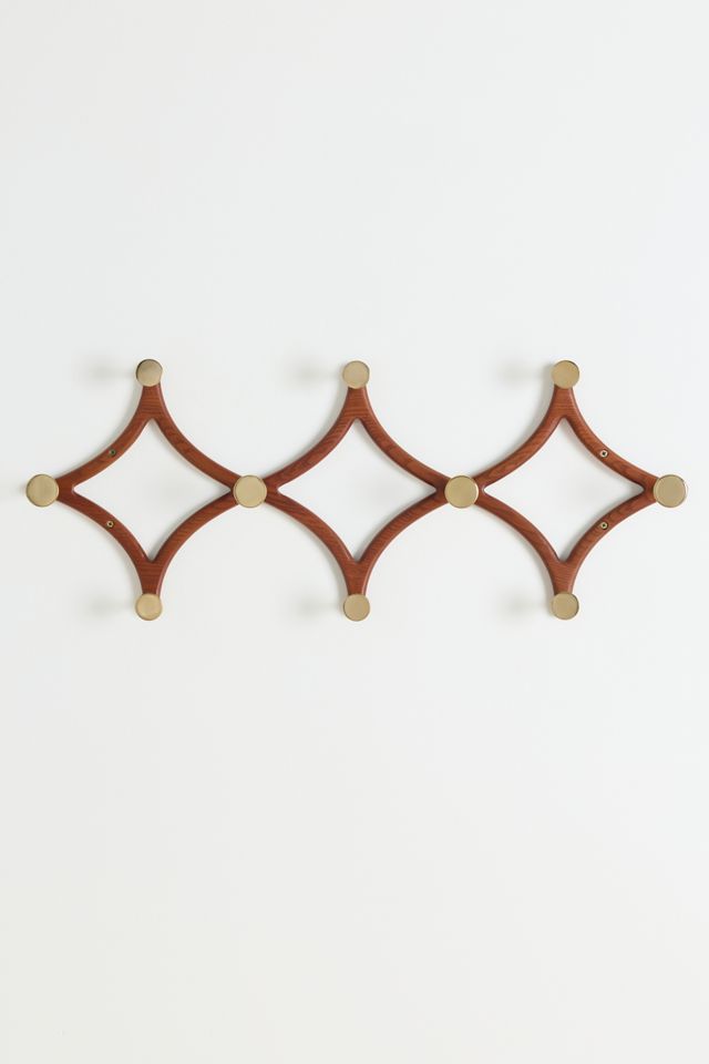 Cambridge Ash Wood Brass Hook Rack #1
