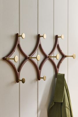 Cambridge Ash Wood Brass Hook Rack