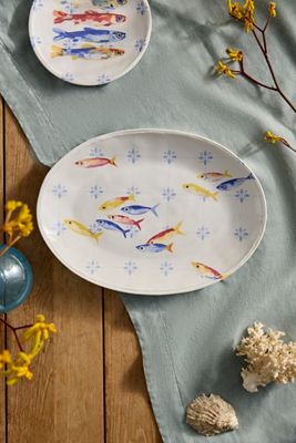 Sea Life Stoneware Serving Platter