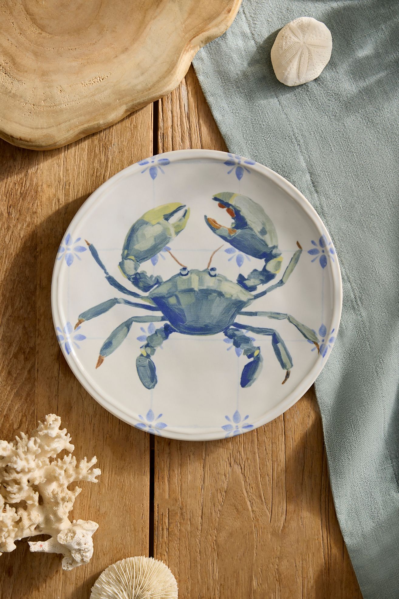 Sea Life Stoneware Side Plate - Blue, One Size