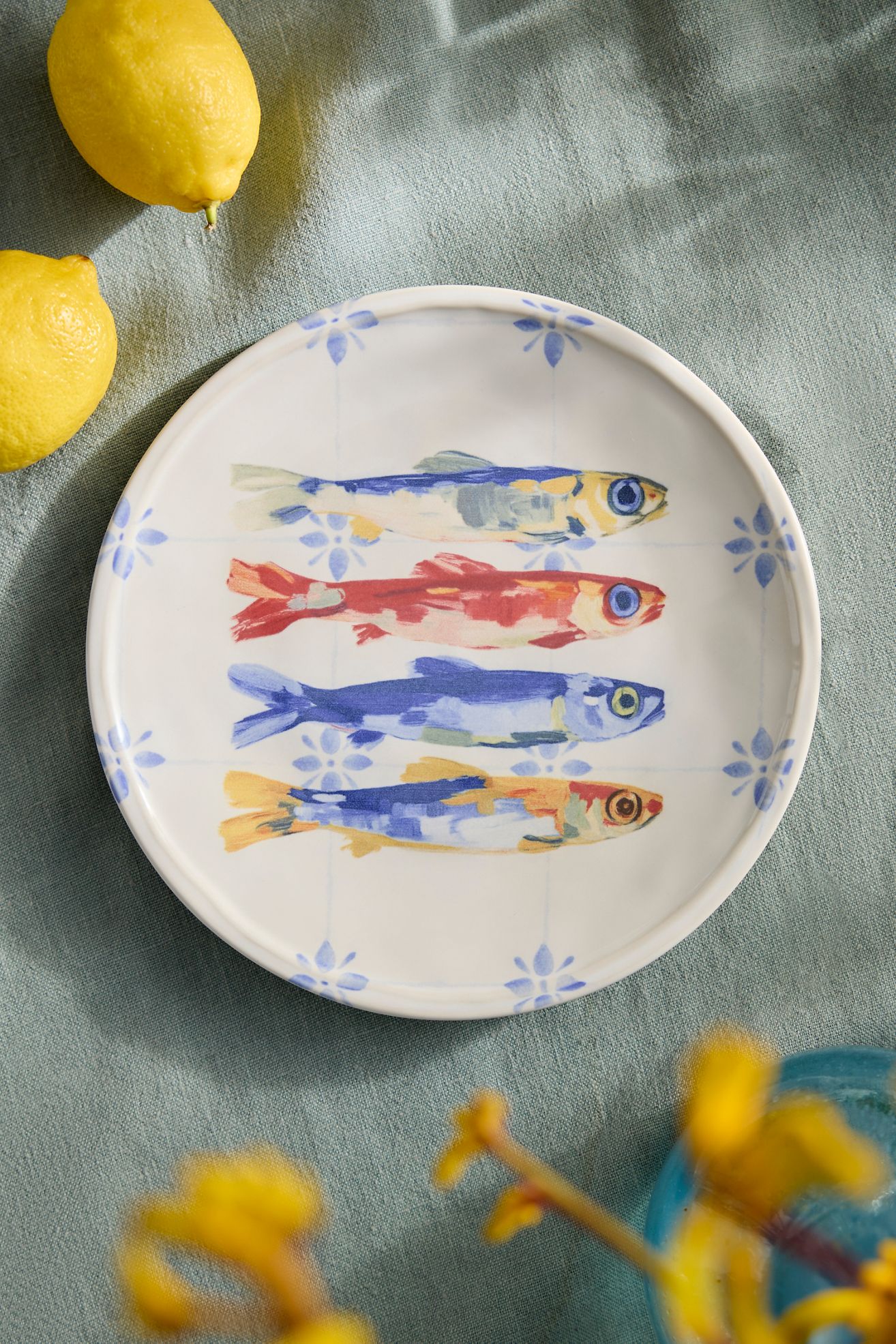 Sea Life Stoneware Side Plate - Fish, One Size