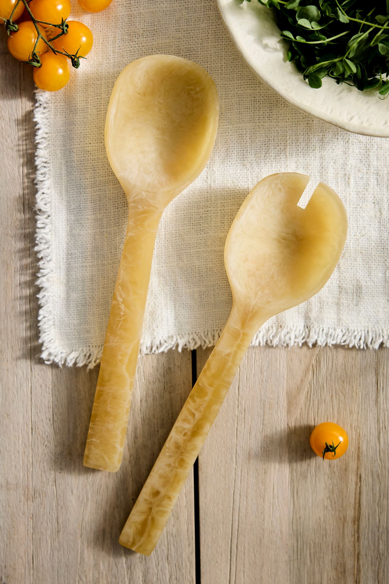 Resin Salad Server Set - Yellow, One Size