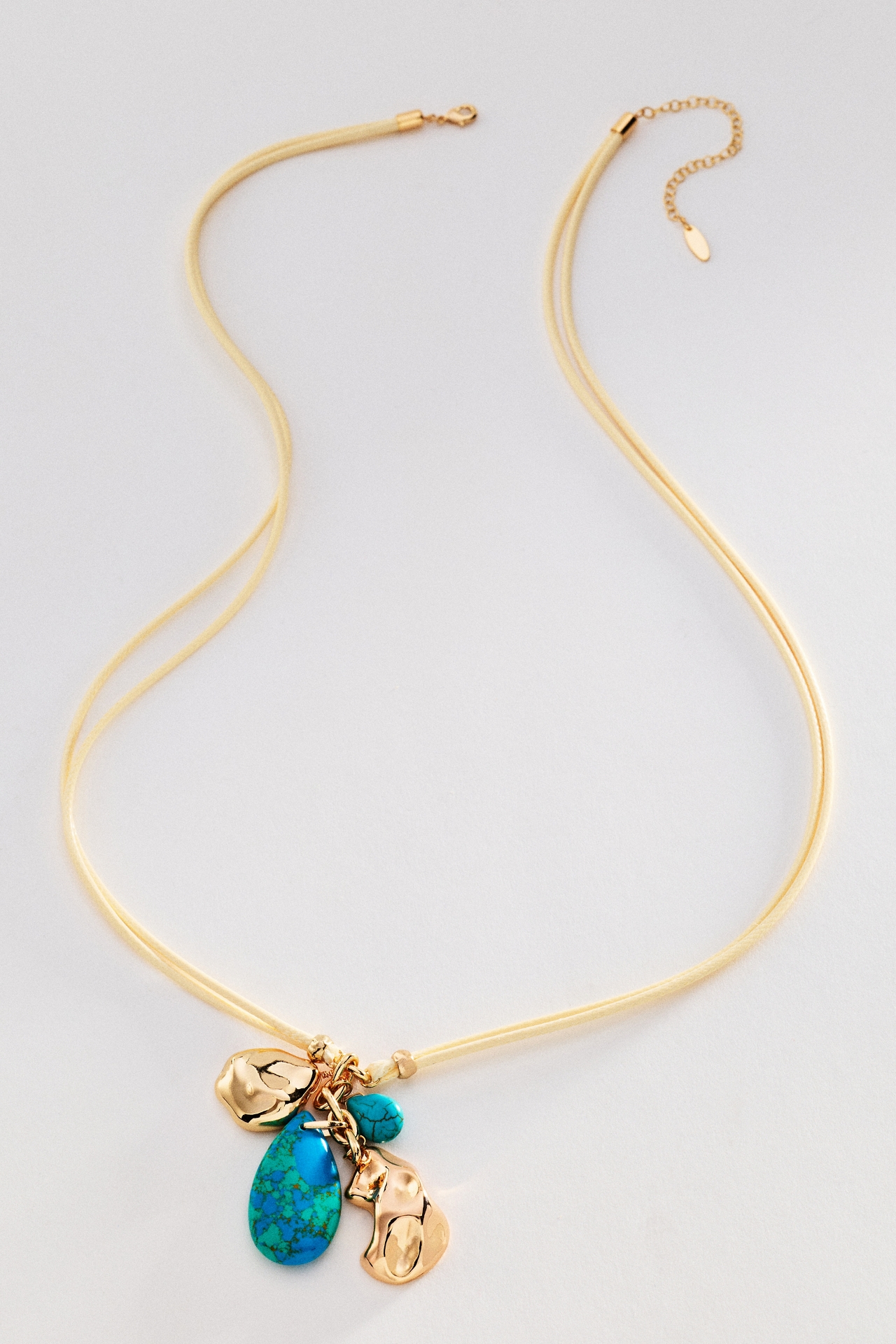 Corded Stone Charm Pendant Necklace