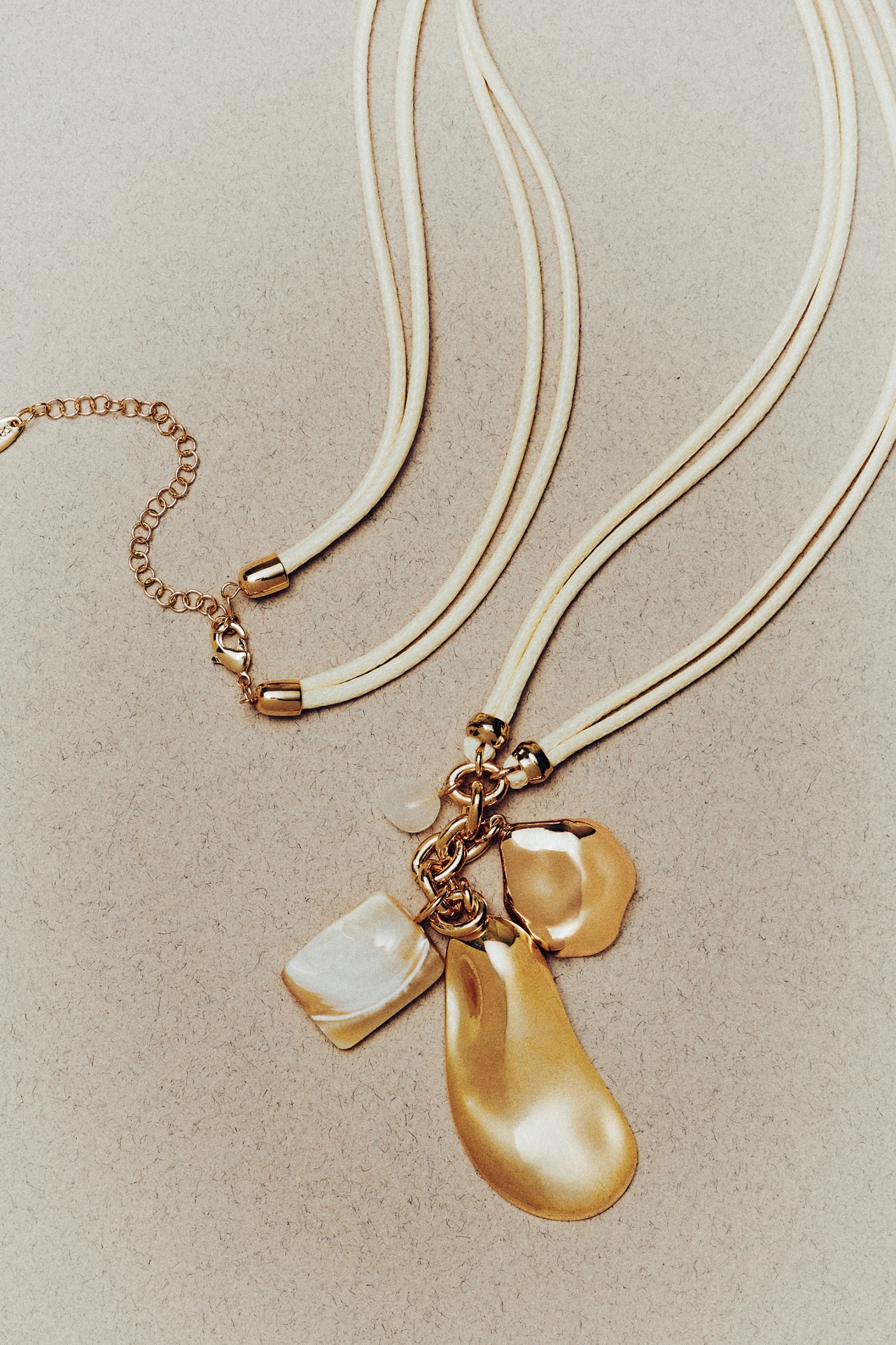 Corded Stone Charm Pendant Necklace